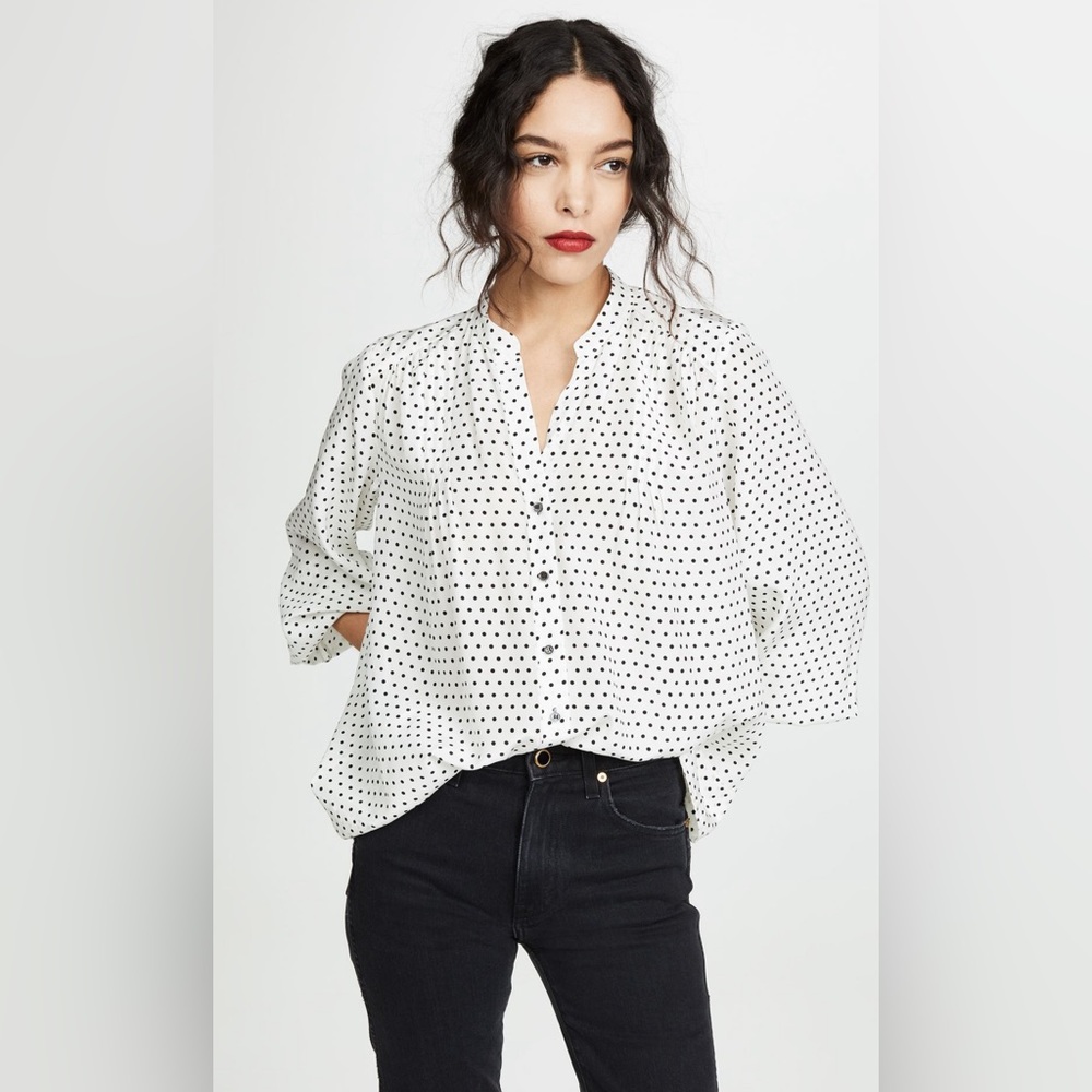 COPY - 🕊️ AYR - The Por Favor Bonita Dot Silk Blouse - XS GUC